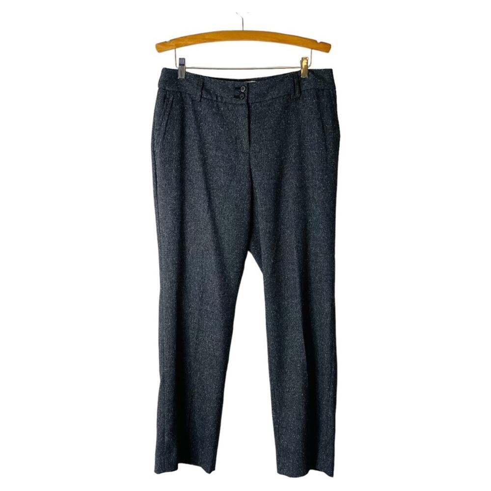 Liz Claiborne grey white speckle herringbone preppy academia Jackie pants 12